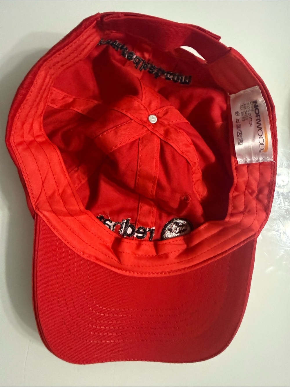Red Hat Linux Red Baseball Cap Hat Adjustable Open Source Tech Software - Picture 2 of 2